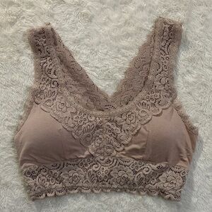 Wishlist Lace Bralette in Soft Brown